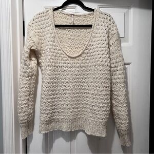 Free People Cream Boho Layering Sweater Crashing Waves Women's XS